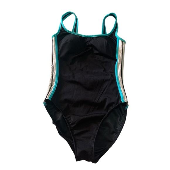 Miraclesuit size 8 medium Black white stripe One Piece Swimsuit bathing beach sl - Picture 2 of 11